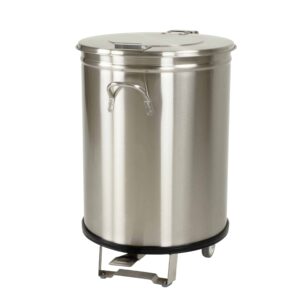 HCB Prullenbak - 100 liter - voetbediening - RVS