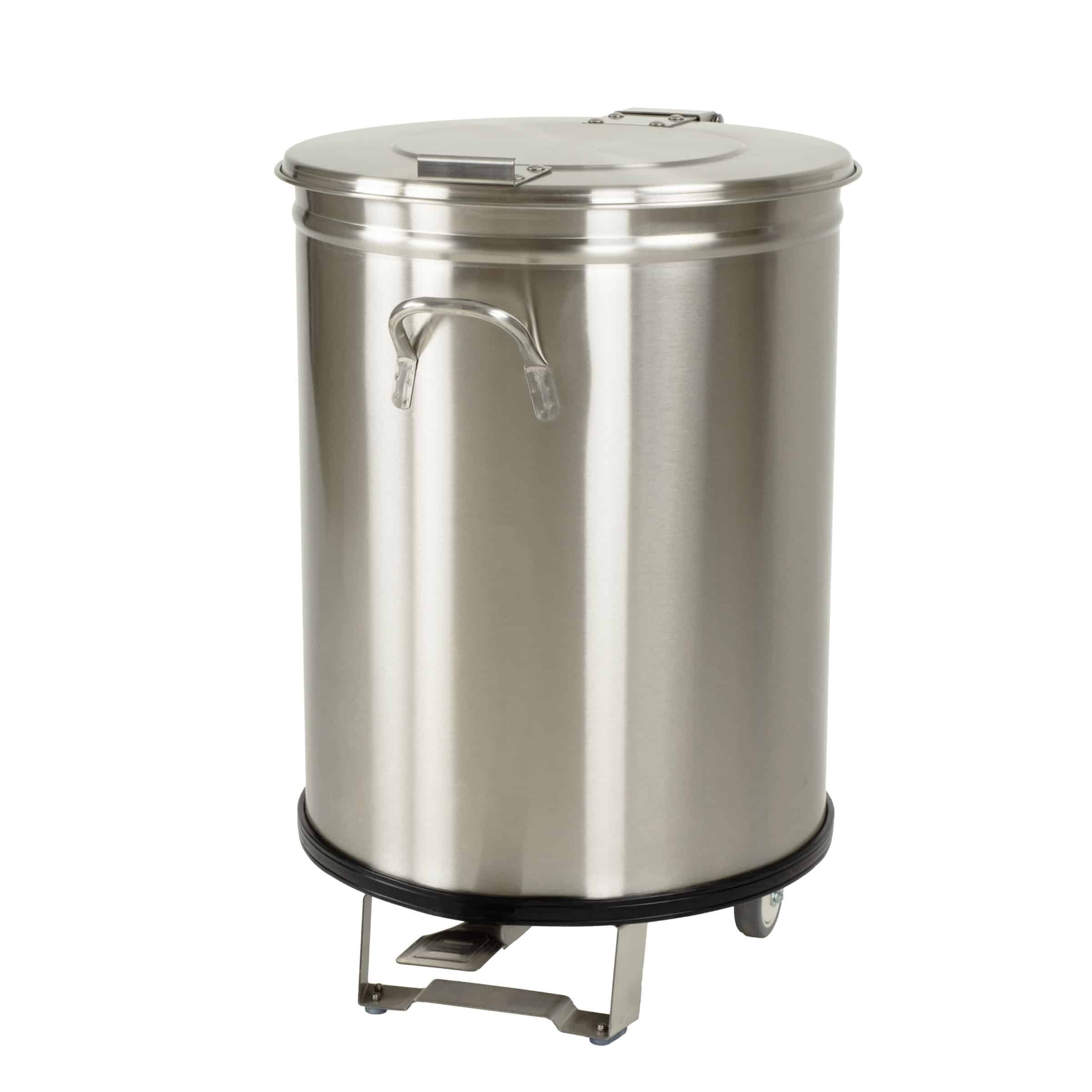 HCB Prullenbak - 100 liter - voetbediening - RVS