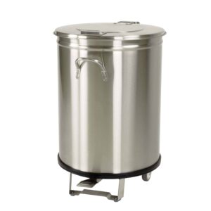 HCB Prullenbak - 50 liter - voetbediening - RVS