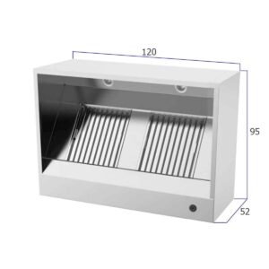 HCB Afzuigkap - doos model - met motor - 120 cm - 230V - RVS