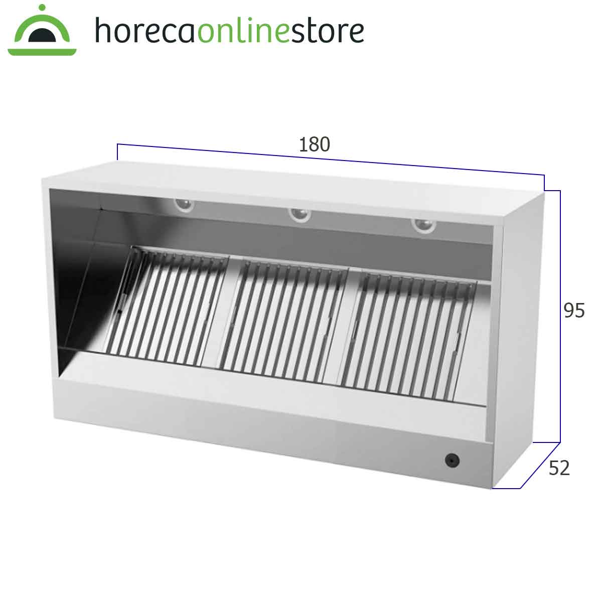 HCB Afzuigkap - doos model - met motor - 180 cm - 230V - RVS - Afbeelding 6