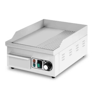 HCB Bakplaat 1/2 geribbeld - 36 cm - 230V - RVS