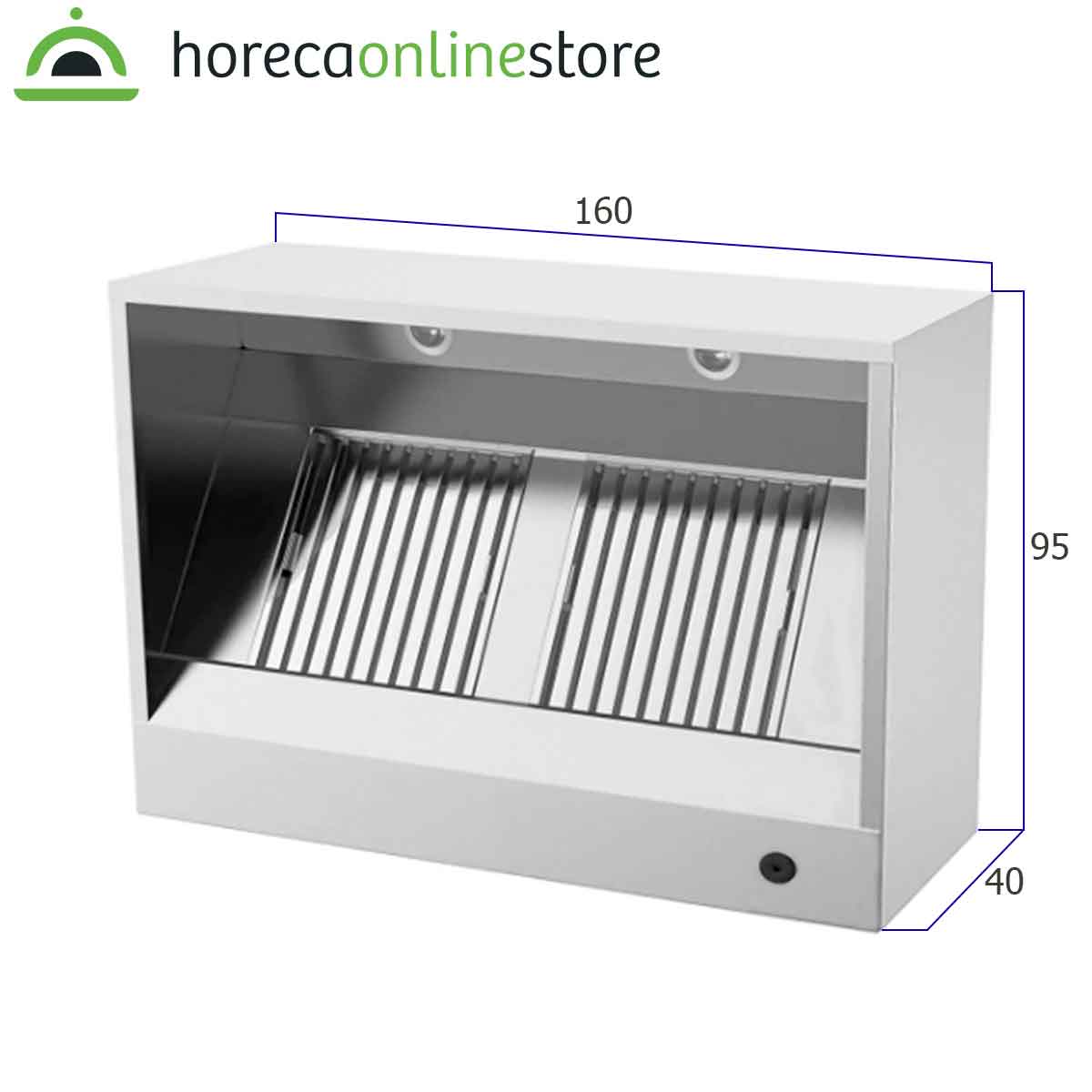 HCB Afzuigkap - doos model - 160 cm - RVS - Afbeelding 2