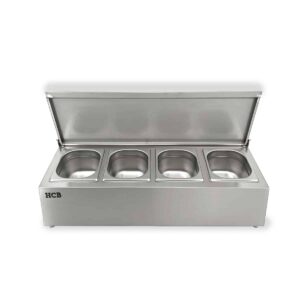 HCB Bakhouder - 4 x 1/6 GN - deksel - RVS