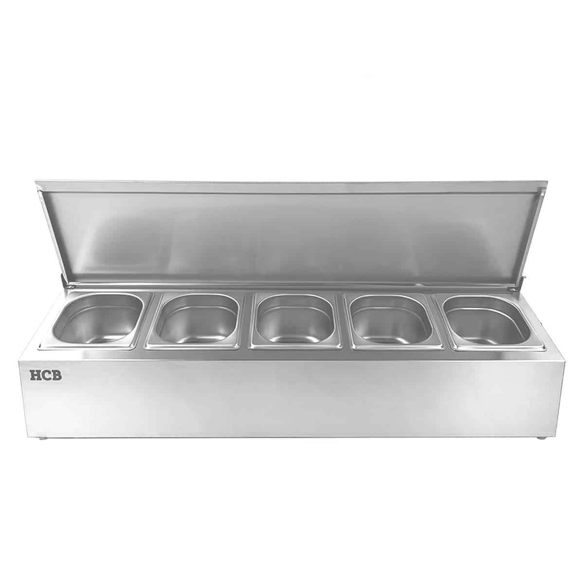 HCB Bakhouder - 5 x 1/6 GN - deksel - RVS - Afbeelding 2