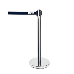 HCB Afzetpaal - trekband - 200 cm - zilver - RVS