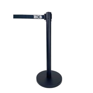 HCB Afzetpaal - trekband - 200 cm - zwart - RVS