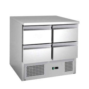 HCB Basic-line Koelwerkbank - 4 lades - 90 cm - 230V - RVS