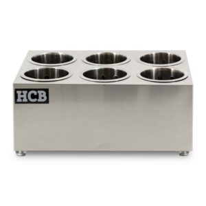 HCB Bestekbak - 6 bekers - RVS