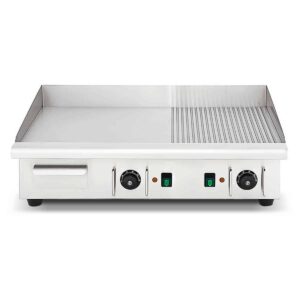 HCB Bakplaat - 1/2 geribbeld - 74 cm - 400V - RVS