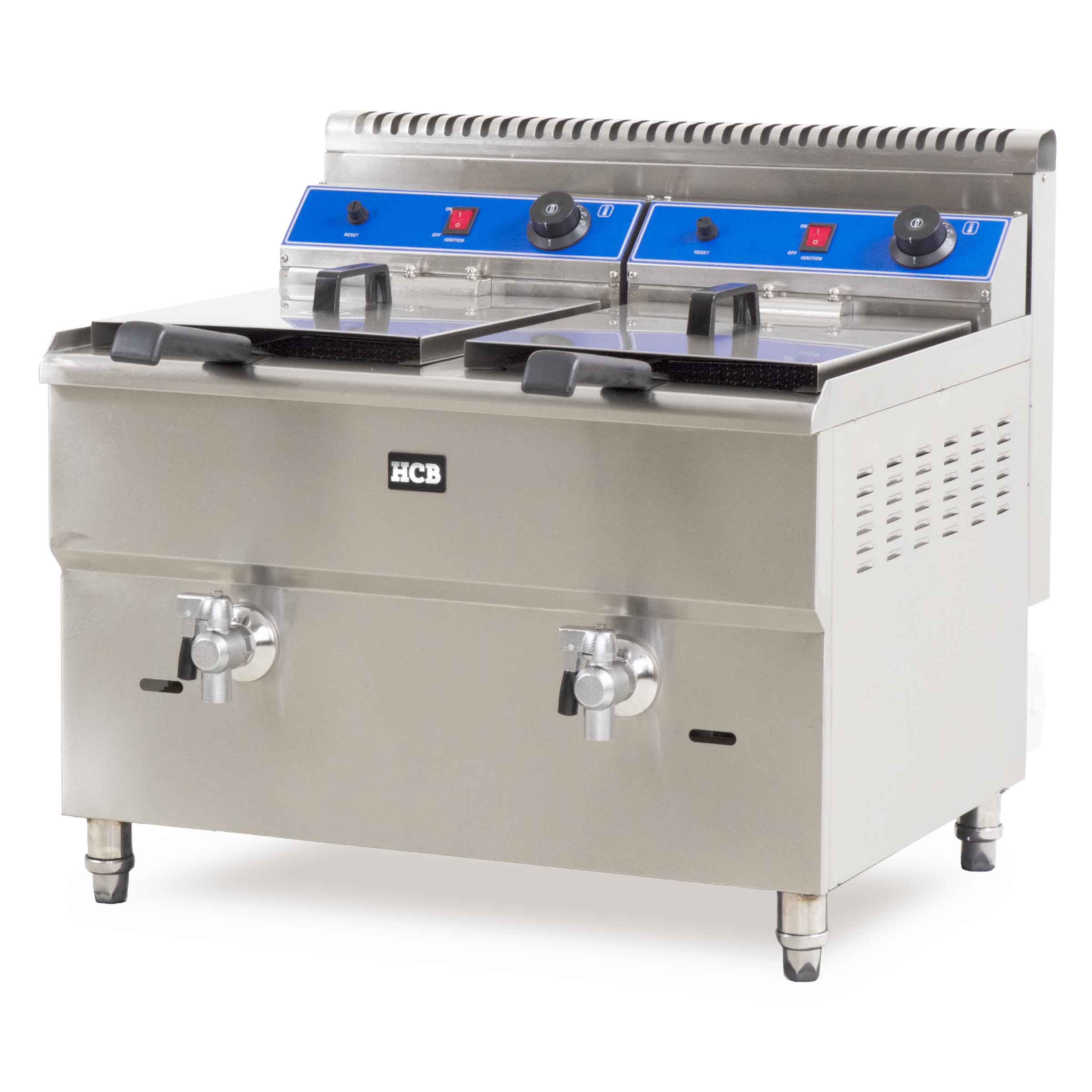 HCB Dubbele friteuse - 2 x 14 liter - propaan - RVS