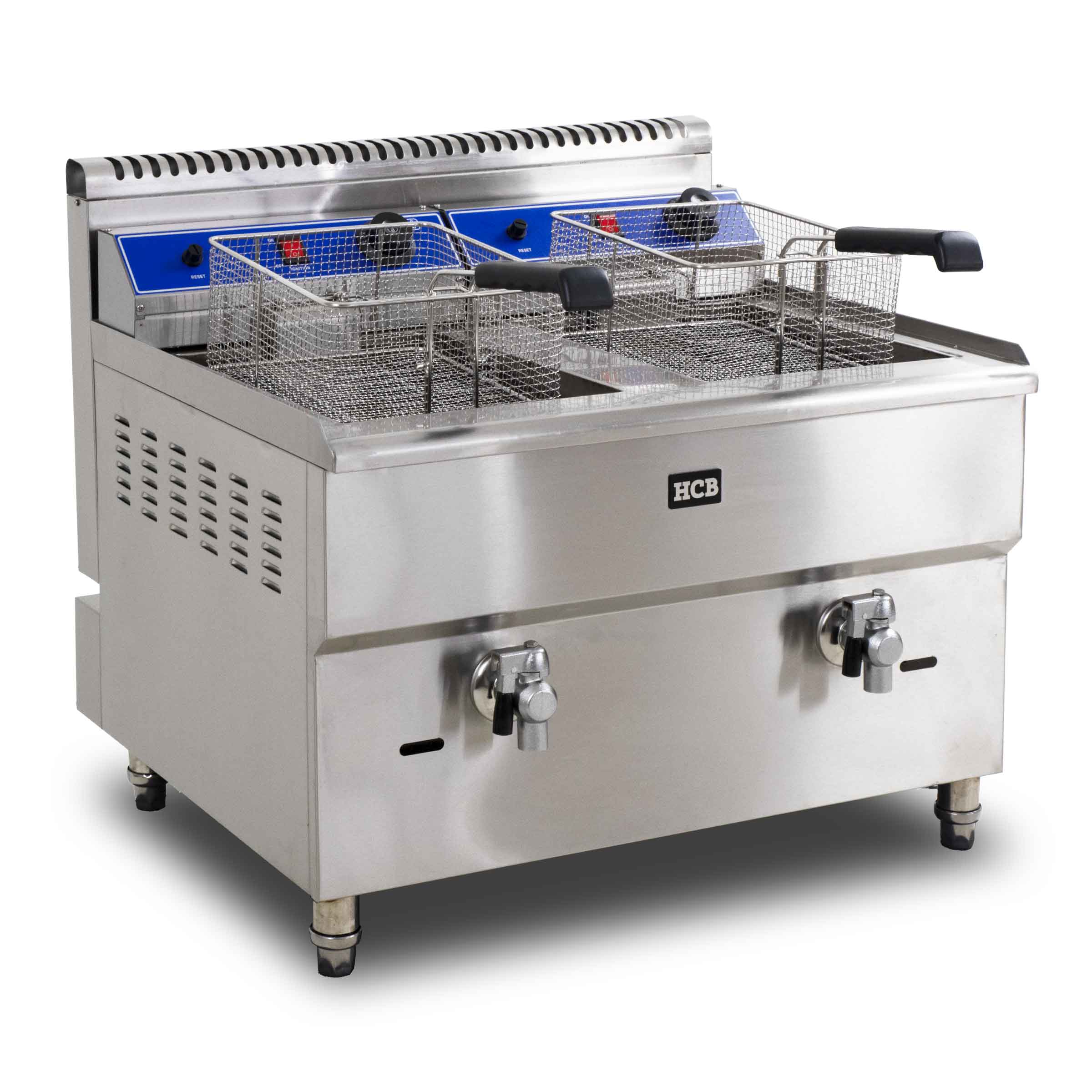 HCB Dubbele friteuse - 2 x 14 liter - propaan - RVS - Afbeelding 3