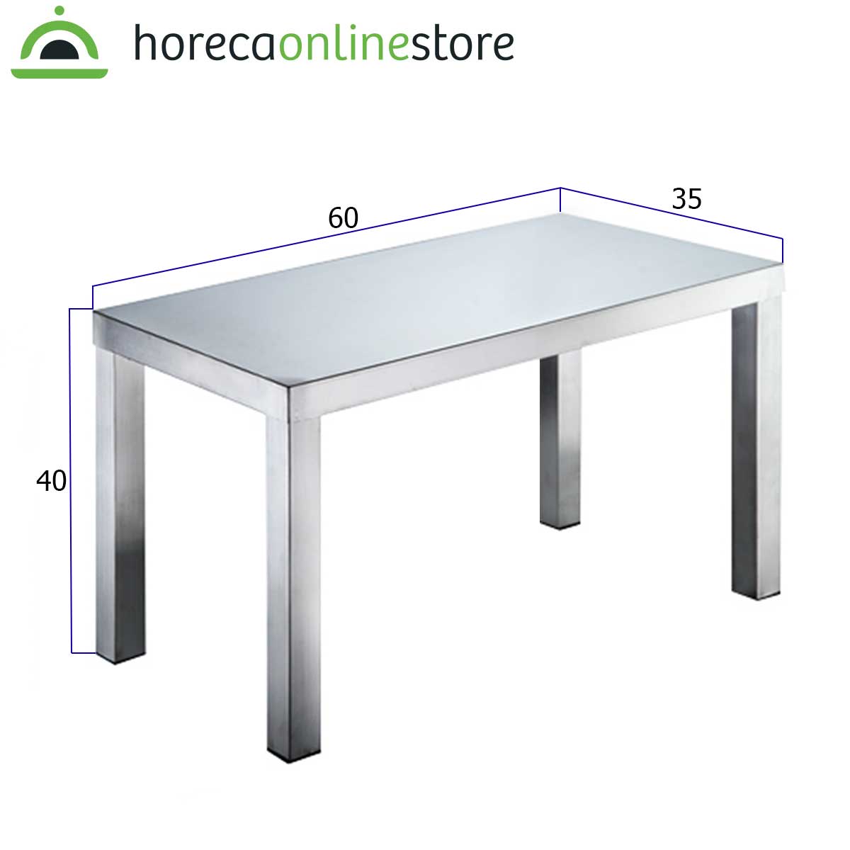 HCB Basic-line Etagère brug - 60 x 35 x 40 cm - RVS - Afbeelding 2