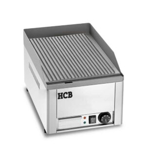 HCB Grillplaat - geribbeld - 36 cm - 230V - RVS