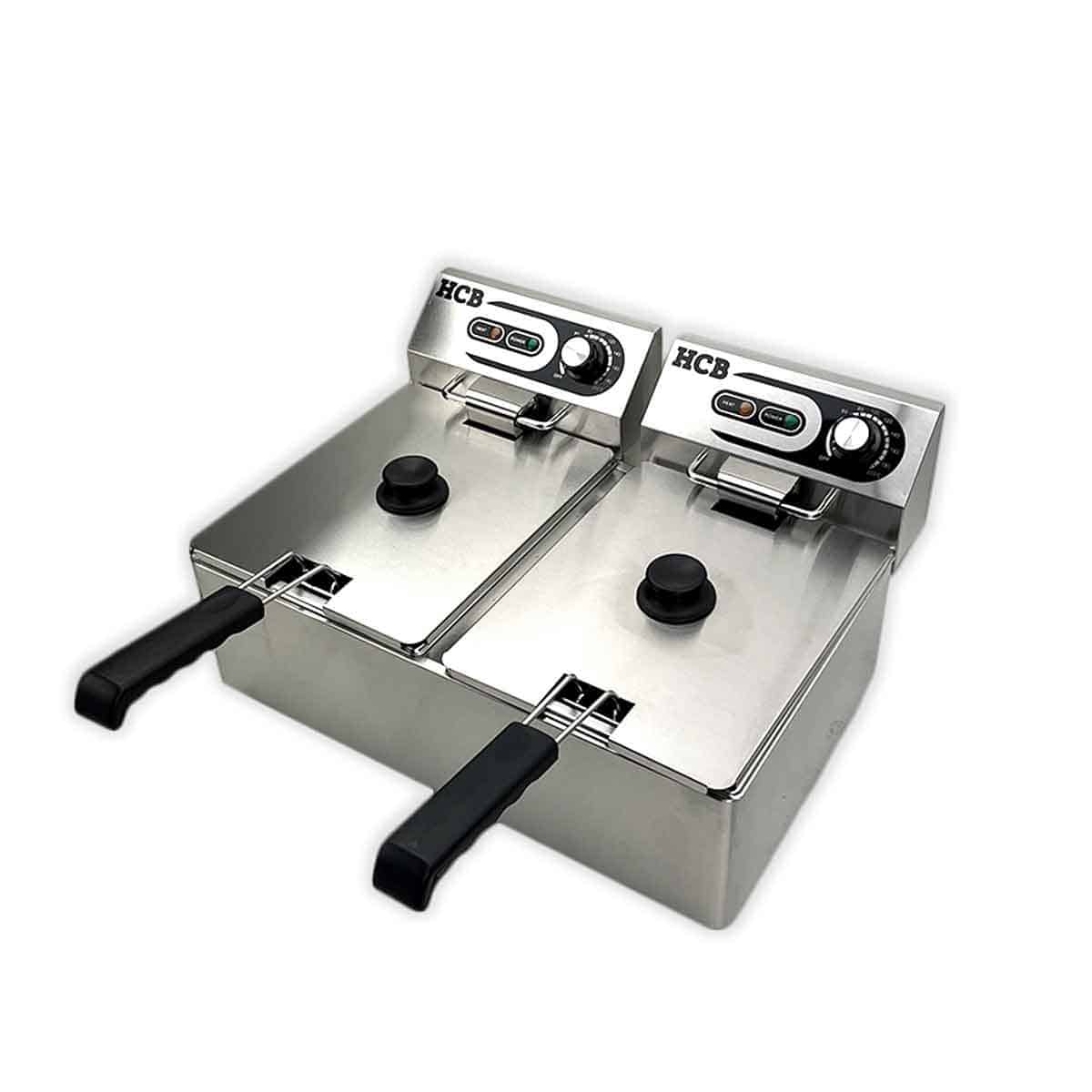 HCB Dubbele friteuse - 2 x 5,5 liter - 2 x 230V - RVS