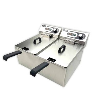 HCB Dubbele friteuse - 2 x 10,5 liter - 2 x 230V - RVS