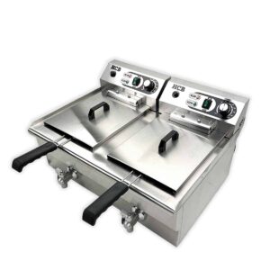 HCB Dubbele friteuse - 2 x 14 liter - 2 x 400V - RVS