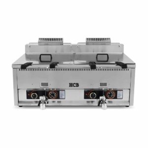HCB Dubbele friteuse - 2 x 30 liter - propaan - RVS