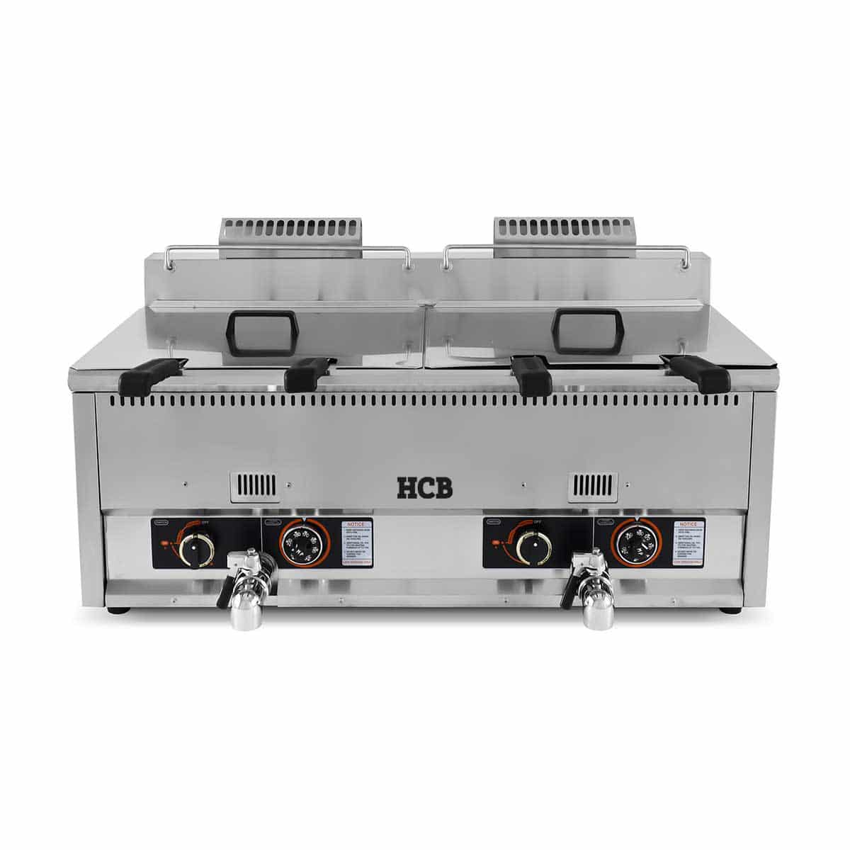 HCB Dubbele friteuse - 2 x 30 liter - propaan - RVS