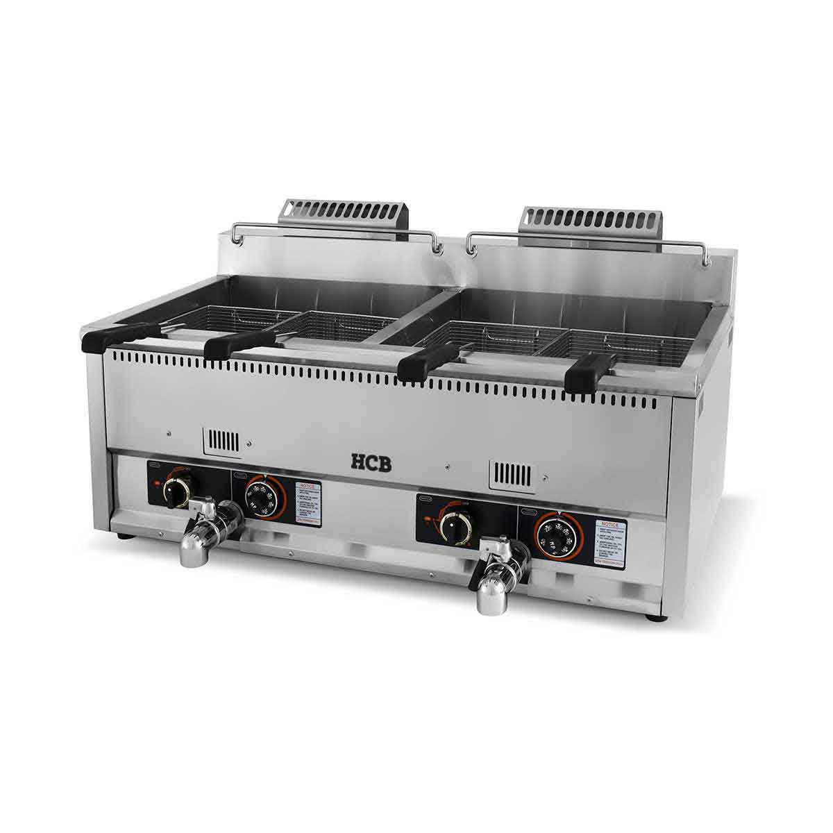 HCB Dubbele friteuse - 2 x 30 liter - propaan - RVS - Afbeelding 2