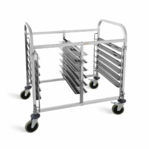 HCB Dubbele regaalwagen - 12 x 60/40 cm - RVS