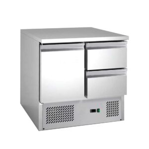 HCB Basic-line Koelwerkbank - 2 lades - 1 deur - 90 cm - 230V - RVS