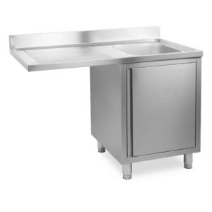 HCB Spoeltafel - spoelbak rechts - klapdeur - 120 cm - RVS