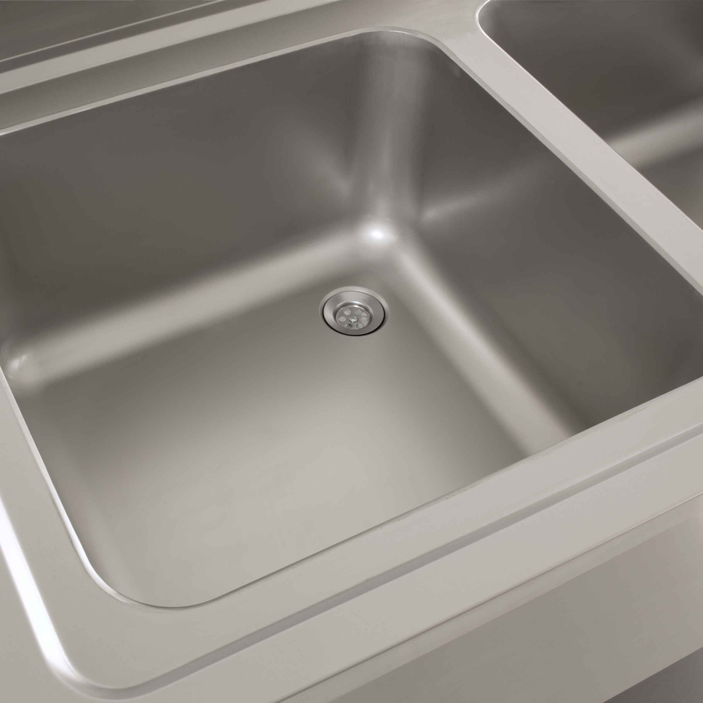 HCB Spoeltafel - dubbele spoelbakken links - 180 cm - RVS - Afbeelding 5