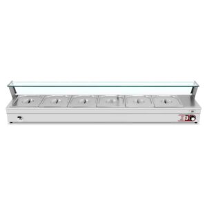 HCB Bain marie - 6 x 1/2 GN - 175 cm - 230V - RVS