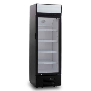 HCB Glasdeurkoeling met lichtbak - 278 liter - zwart - 230V