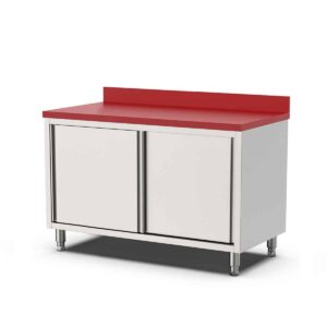 HCB Werkkast - snijtafel - schuifdeuren - 150 cm - RVS - Polyethylene