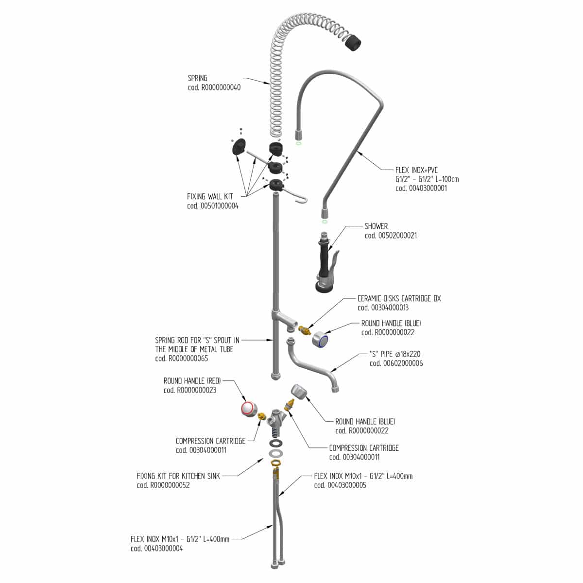 Monolith Voorspoeldouche - mengkraan - RVS - Afbeelding 3