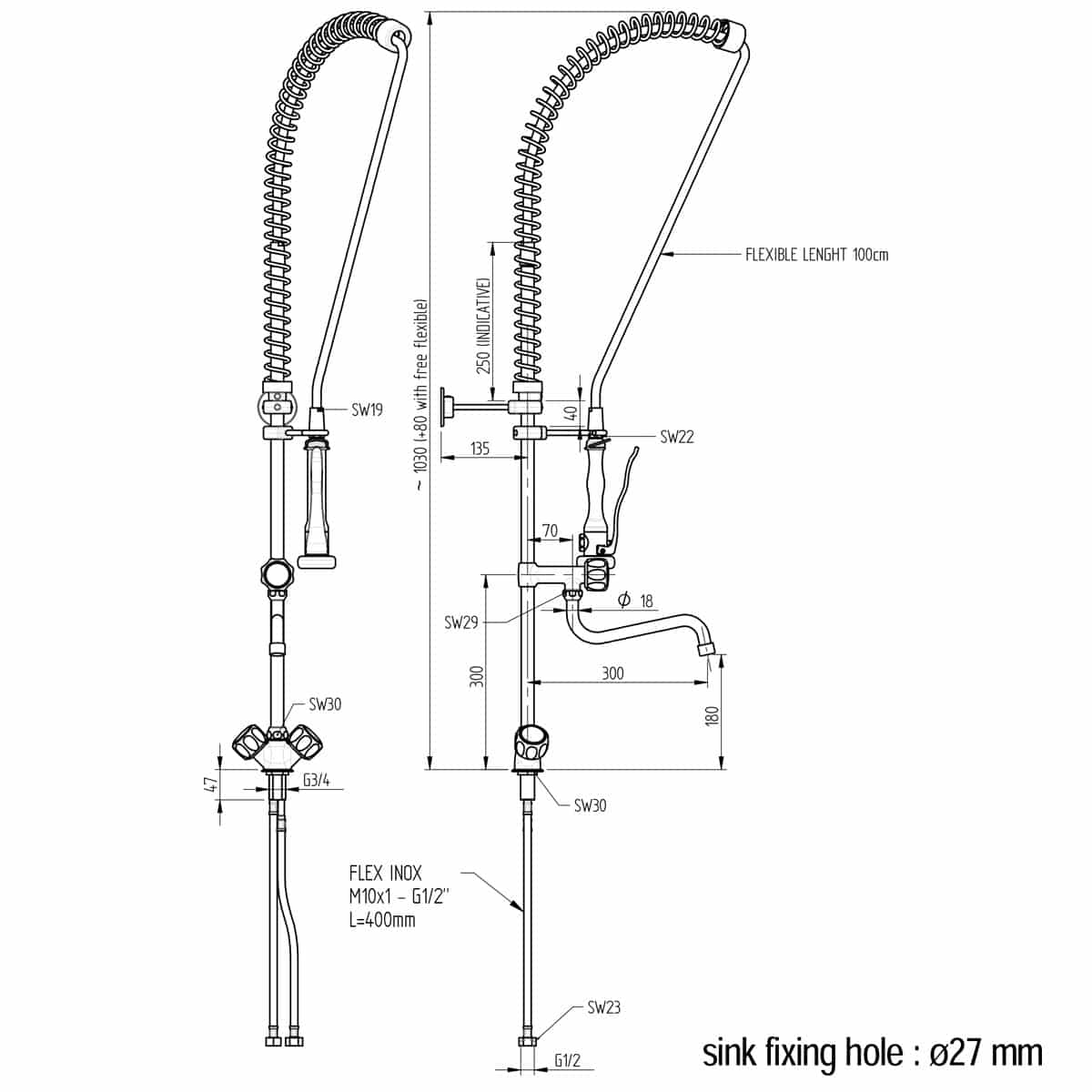Monolith Voorspoeldouche - mengkraan - RVS - Afbeelding 4