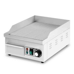 HCB Grillplaat - geribbeld - 36 cm - 230V - RVS