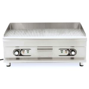 HCB Bakplaat - geribbeld - 75 cm - 400V - RVS