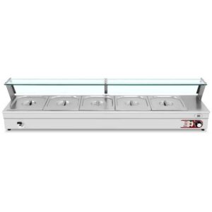 HCB Bain marie - 5 x 1/2 GN - 148,5 cm - 230V - RVS