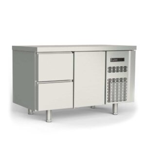 Coreco Vrieswerkbank - 2 lades en 1 deur - 1/1 GN - 134,5cm - RVS