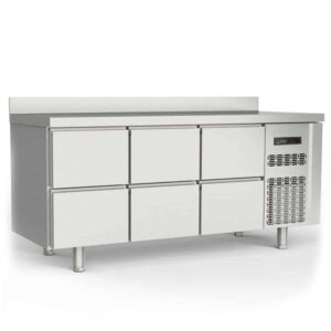 Coreco Vrieswerkbank - 6 lades - 1/1 GN - 224,5cm - RVS