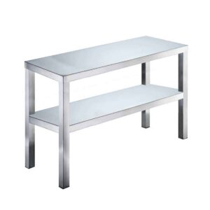 HCB Basic-line Dubbele etagère brug - 140 x 35 x 70 cm - RVS