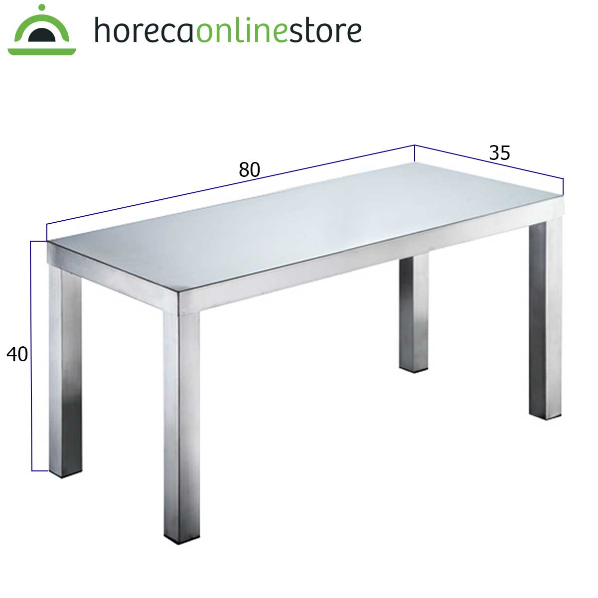 HCB Basic-line Etagère brug - 80 x 35 x 40 cm - RVS - Afbeelding 2