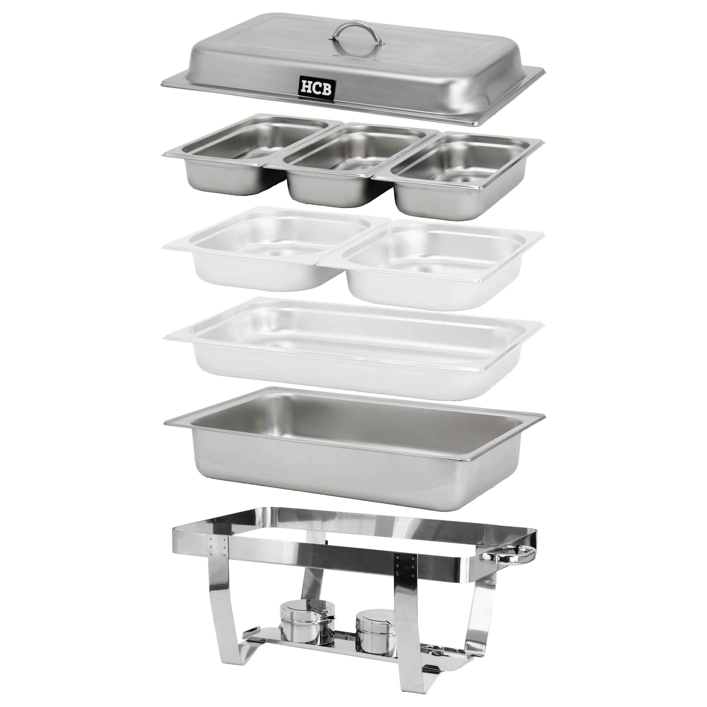 HCB Chafing dish - 3 x 1/3 GN - RVS - Afbeelding 6