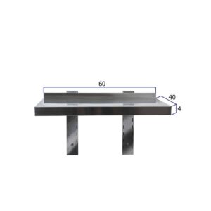 HCB Wandschap - 60 x 40 cm - RVS