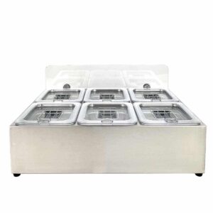 HCB Bakhouder - 6 x 1/6 GN - deksel - RVS