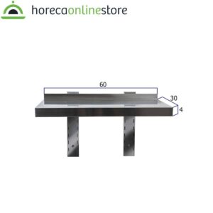 HCB Wandschap - 60 x 30 cm - RVS