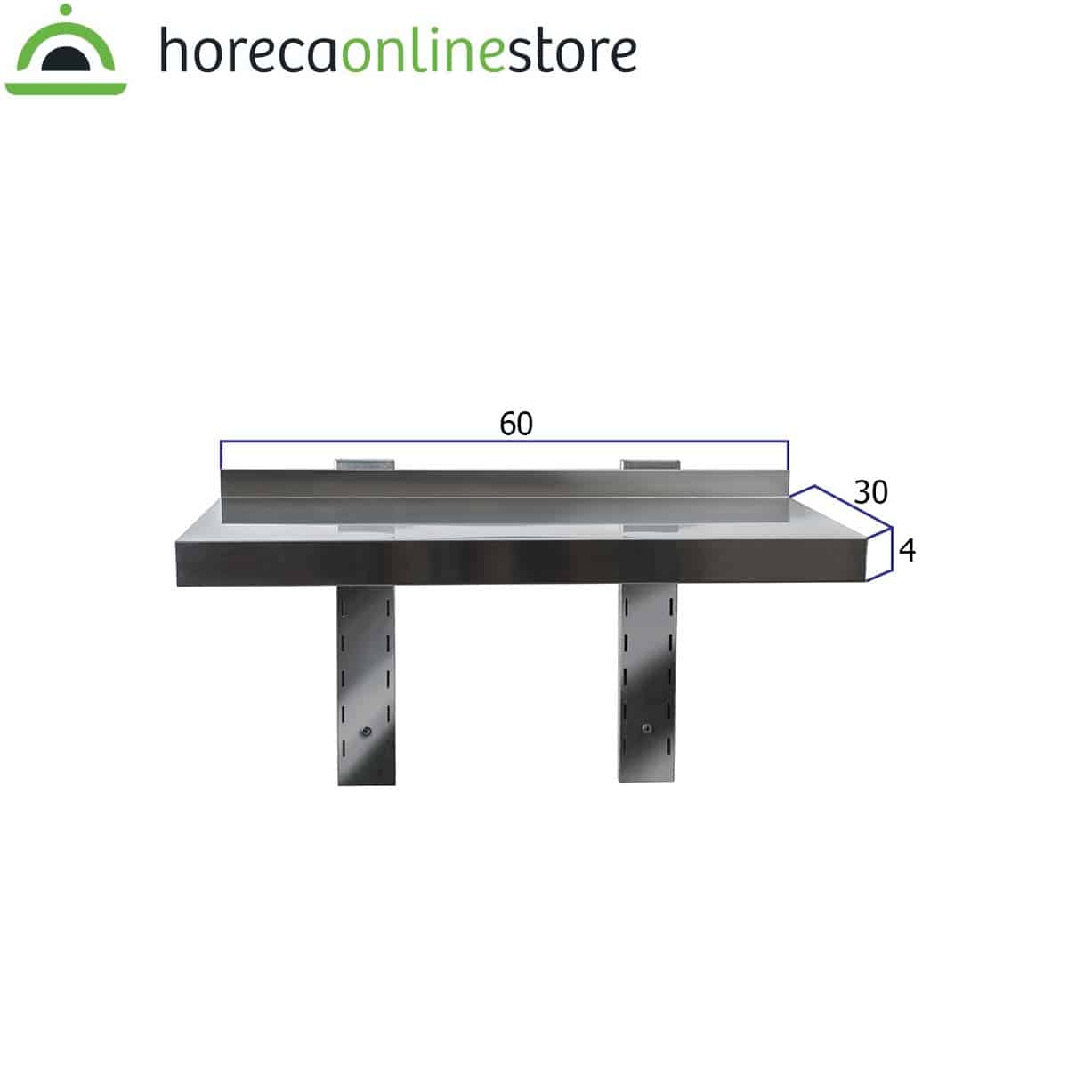 HCB Wandschap - 60 x 30 cm - RVS