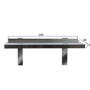 HCB Wandschap - 100 x 40 cm - RVS