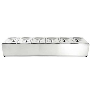 HCB Bakhouder - 6 x 1/6 GN - deksel - RVS