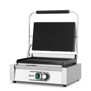 HCB Paninigrill - geribbeld - 230V - RVS