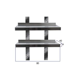HCB Dubbel wandschap - 80 x 40 cm - RVS
