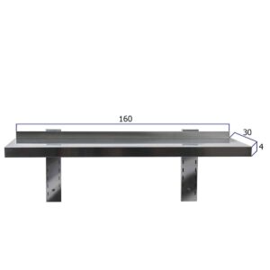 HCB Wandschap - 160 x 30 cm - RVS
